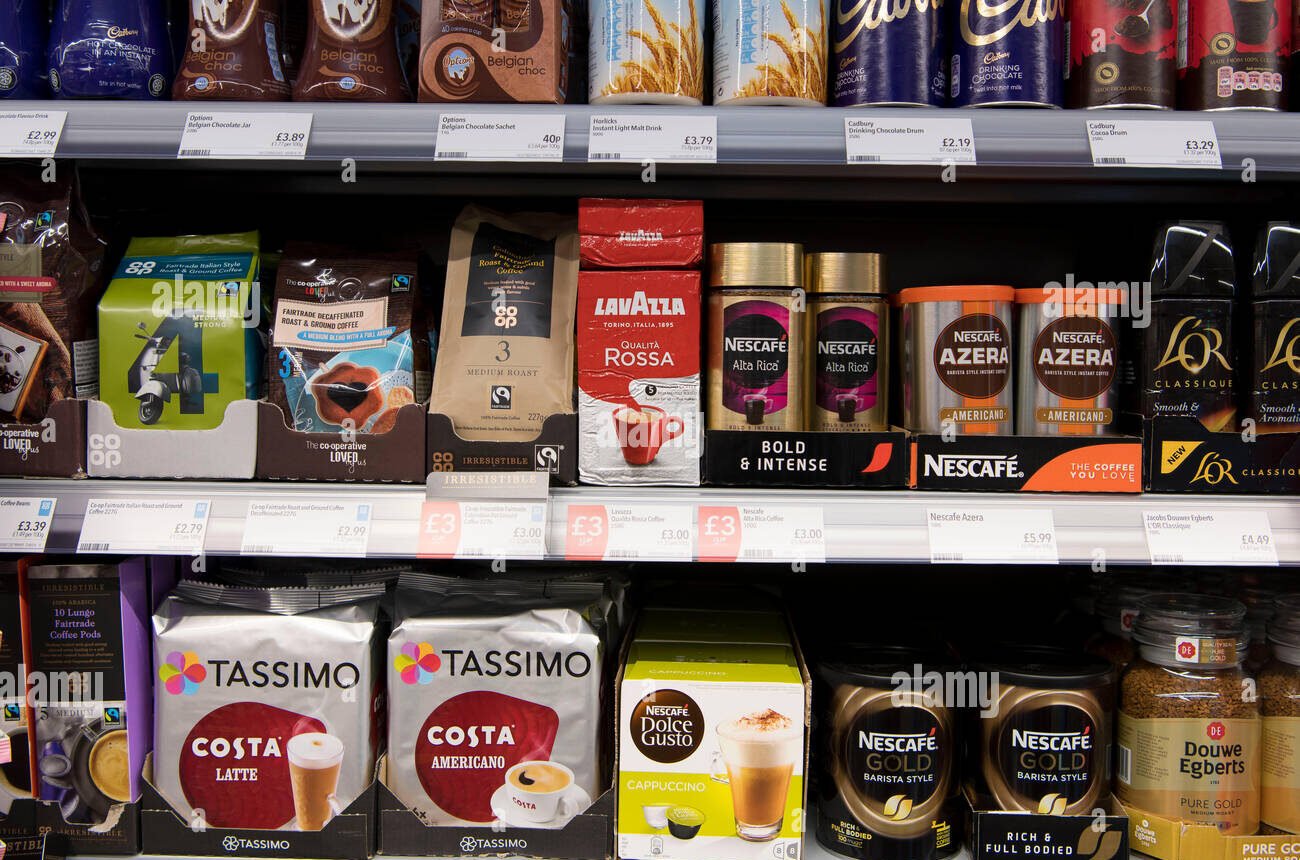 coffee-on-sale-on-a-shelf-in-a-supermarket-store-KHWTDC